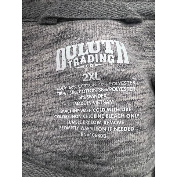 Duluth Trading Co Vest Gray Sweatshirt Pullover 1/4 Zip Sz 2XL Casual Outdoors - Picture 3 of 3